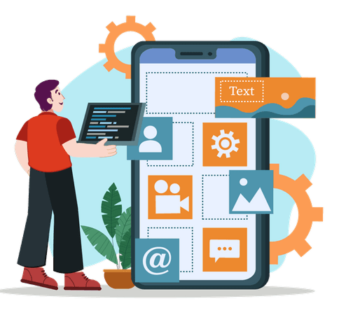 Mobile App Development Solutions Illustration